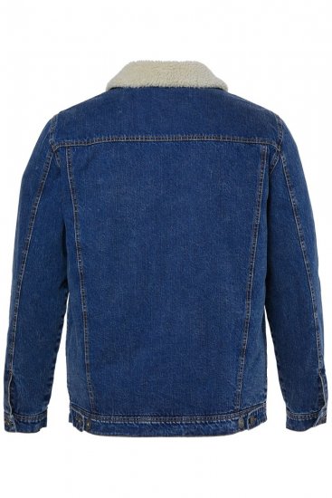 JP1880 851363 Denimjakke med teddyfor Denimblå TALL - TALL jakker - TALL jakker med ekstra længde