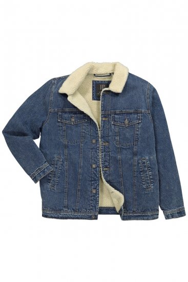 JP1880 851363 Denimjakke med teddyfor Denimblå - Jakker - Jakker i store størrelser, 2XL- 12XL
