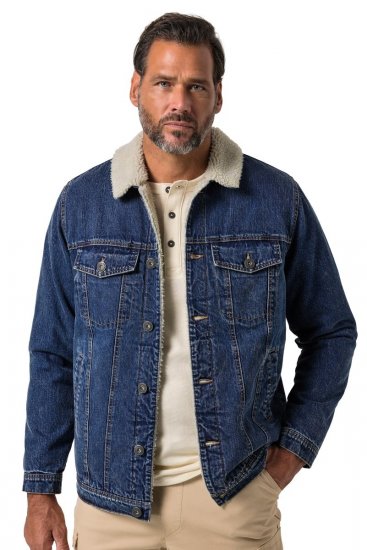 JP1880 851363 Denimjakke med teddyfor Denimblå TALL - TALL jakker - TALL jakker med ekstra længde