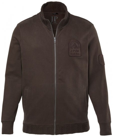 JP1880 851387 Sweatjakke med lynlås Hasselnød TALL - TALL trøjer - TALL sweatshirts til høje mænd