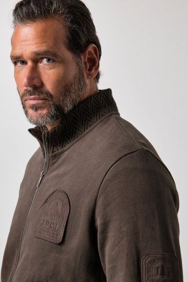 JP1880 851387 Sweatjakke med lynlås Hasselnød TALL - TALL trøjer - TALL sweatshirts til høje mænd