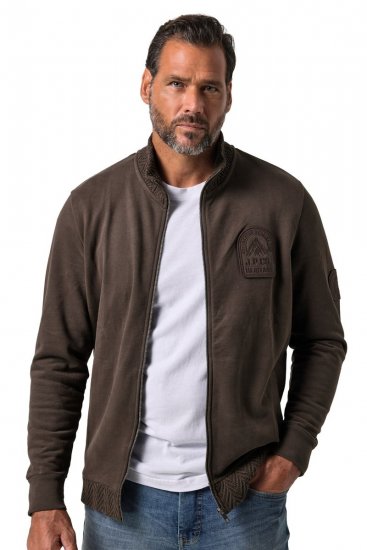 JP1880 851387 Sweatjakke med lynlås Hasselnød TALL - TALL trøjer - TALL sweatshirts til høje mænd