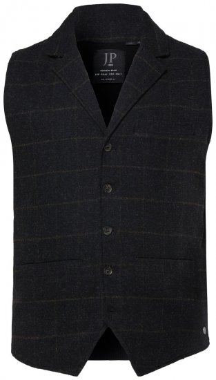 JP1880 851395 Ternet tweedvest med stretch Sort - Habitter og blazere - Habitter og jakkesæt i store størrelser