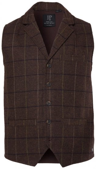 JP1880 851395 Ternet tweedvest med stretch Mørkebrun - Habitter og blazere - Habitter og jakkesæt i store størrelser