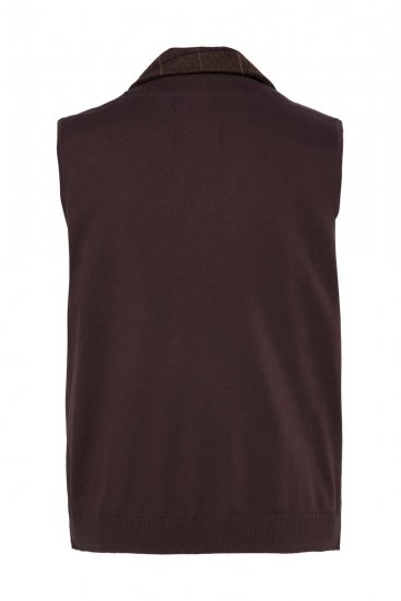 JP1880 851395 Ternet tweedvest med stretch Mørkebrun - Habitter og blazere - Habitter og jakkesæt i store størrelser