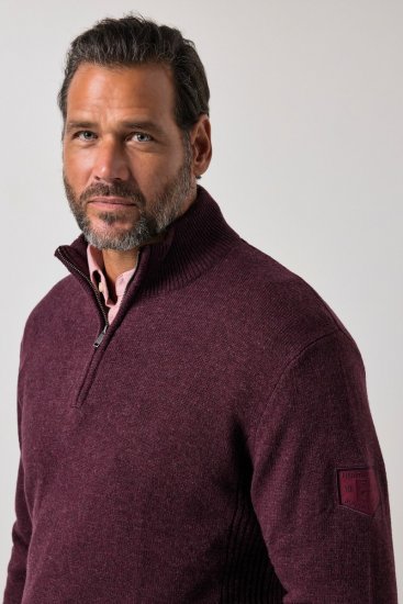JP1880 851428 Half-zip striktrøje Blomme TALL - TALL trøjer - TALL sweatshirts til høje mænd