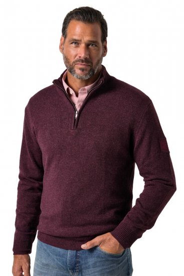 JP1880 851428 Half-zip striktrøje Blomme TALL - TALL trøjer - TALL sweatshirts til høje mænd