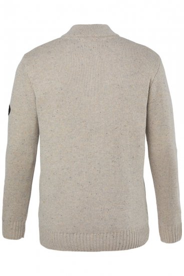 JP1880 851436 Striktrøje med knapkrave Nøddebrun TALL - TALL trøjer - TALL sweatshirts til høje mænd
