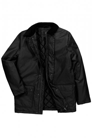 JP1880 851493 Vokset jakke med fløjlskrave Sort - Jakker - Jakker i store størrelser, 2XL- 12XL
