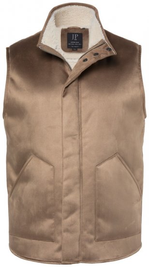 JP1880 851516 Ruskindsvest med teddyfor Beige - Jakker - Jakker i store størrelser, 2XL- 12XL
