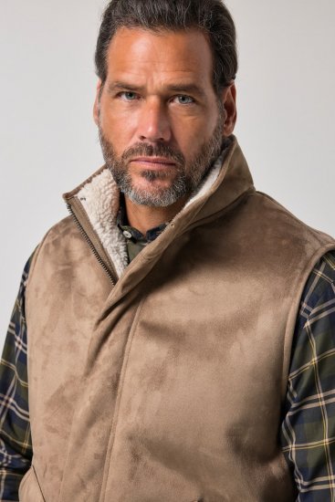 JP1880 851516 Ruskindsvest med teddyfor Beige - Jakker - Jakker i store størrelser, 2XL- 12XL
