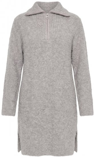 Ulla Popken 851563 Langærmet strikket kjole Beige - Kjoler - Kjoler til alle størrelser