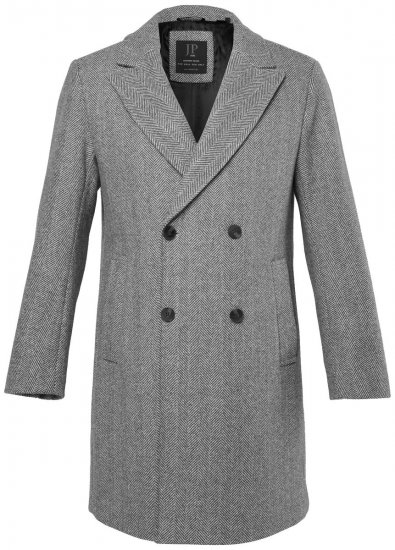 JP1880 851613 Dobbeltradet Uldfrakke Mørkegrå - Jakker - Jakker i store størrelser, 2XL- 12XL