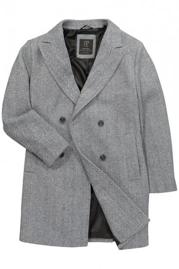 JP1880 851613 Dobbeltradet Uldfrakke Mørkegrå - Jakker - Jakker i store størrelser, 2XL- 12XL