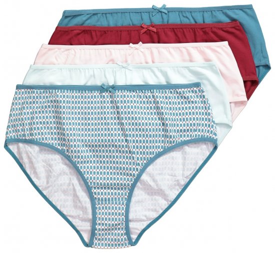 Ulla Popken 851725 Mønstrede trusser 5-pak Lilla - Trusser - 