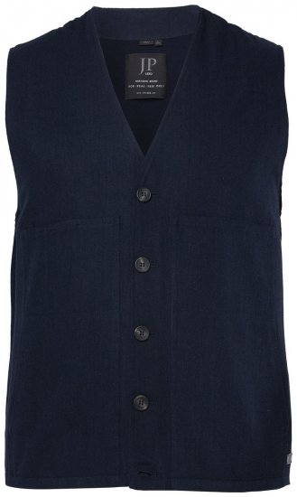 JP1880 851800 Tweedvest i fiskebensmønster Mørkeblå - Habitter og blazere - Habitter og jakkesæt i store størrelser