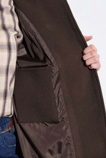 Ulla Popken 851803 Duffelcoat Mørkebrun - Frakker - Frakker i store størrelser