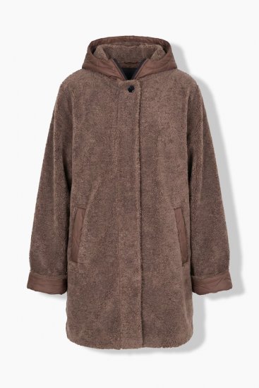 Ulla Popken 851809 Teddyjakke Lysebrun - Jakker - Dame jakker i store størrelser