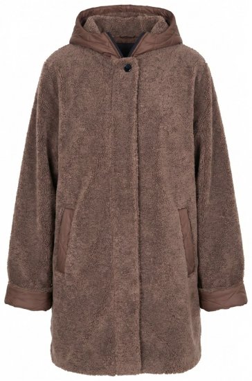 Ulla Popken 851809 Teddyjakke Lysebrun - Jakker - Dame jakker i store størrelser