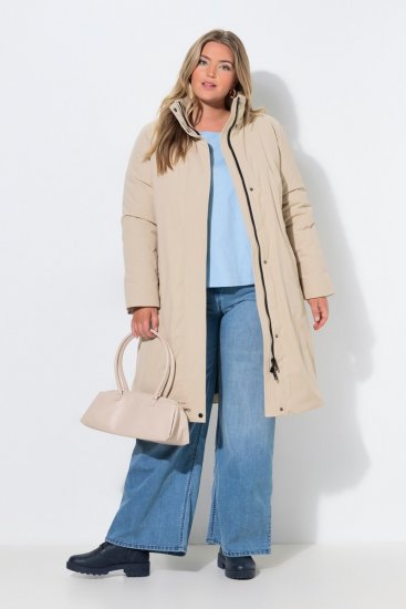Ulla Popken 851811 Vatteret frakke Beige - Frakker - Frakker i store størrelser