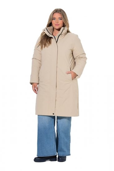 Ulla Popken 851811 Vatteret frakke Beige - Frakker - Frakker i store størrelser