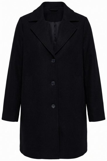 Ulla Popken 851829 Uldfrakke Sort - Frakker - Frakker i store størrelser