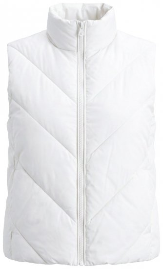 Ulla Popken 851833 Quiltet vest med ståkrave Benhvid - Veste - 