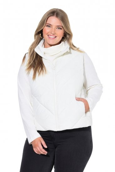 Ulla Popken 851833 Quiltet vest med ståkrave Benhvid - Veste - 
