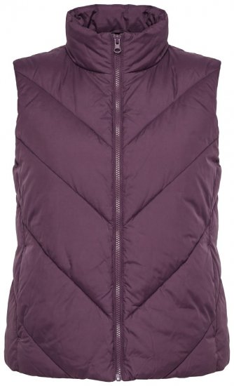 Ulla Popken 851833 Quiltet vest med ståkrave Brun - Veste - 