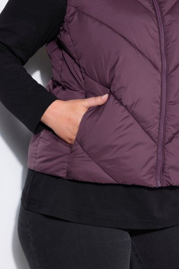 Ulla Popken 851833 Quiltet vest med ståkrave Brun - Veste - 