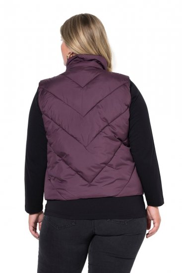 Ulla Popken 851833 Quiltet vest med ståkrave Brun - Veste - 