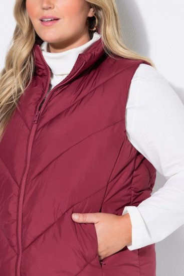 Ulla Popken 851833 Quiltet vest med ståkrave Rød - Veste - 