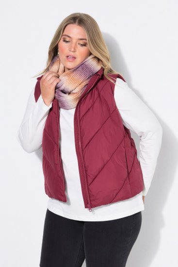 Ulla Popken 851833 Quiltet vest med ståkrave Rød - Veste - 