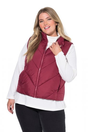 Ulla Popken 851833 Quiltet vest med ståkrave Rød - Veste - 
