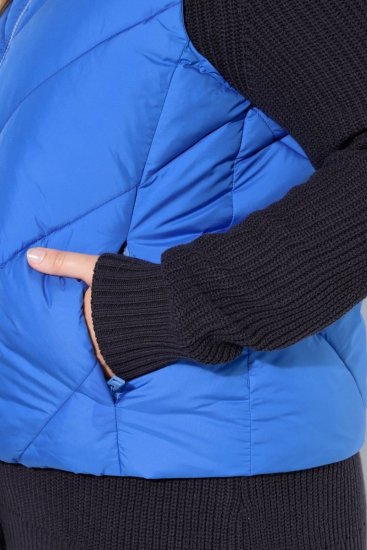 Ulla Popken 851833 Quiltet vest med ståkrave Blå - Veste - 