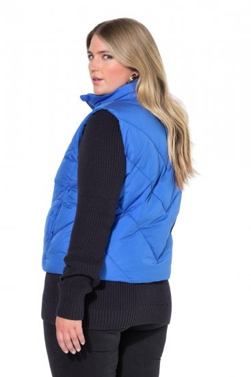 Ulla Popken 851833 Quiltet vest med ståkrave Blå - Veste - 