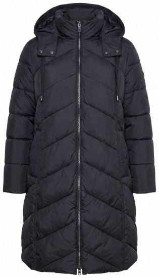 Ulla Popken 851842 Vatteret frakke Sort - Frakker - Frakker i store størrelser