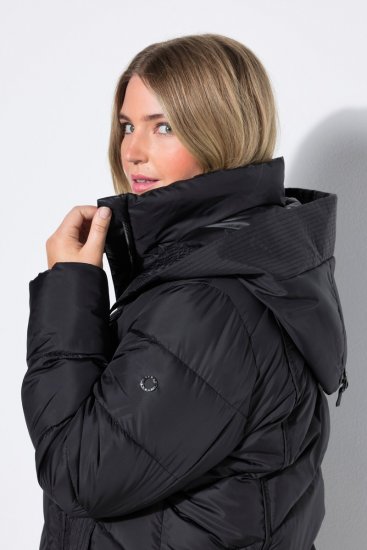 Ulla Popken 851842 Vatteret frakke Sort - Frakker - Frakker i store størrelser