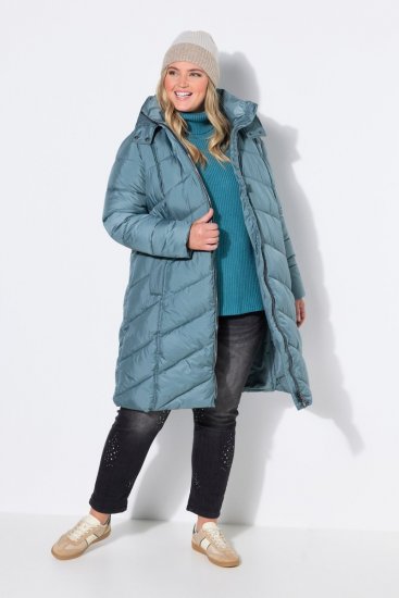 Ulla Popken 851842 Vatteret frakke Khaki - Frakker - Frakker i store størrelser