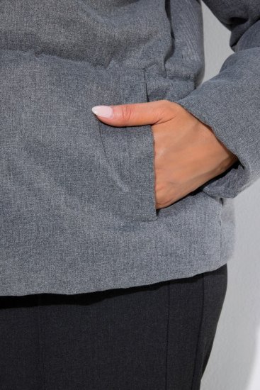 Ulla Popken 851854 Quiltet jakke Gråmeleret - Jakker - Dame jakker i store størrelser