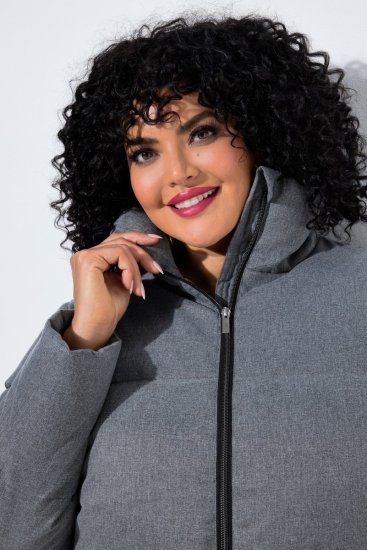 Ulla Popken 851854 Quiltet jakke Gråmeleret - Jakker - Dame jakker i store størrelser
