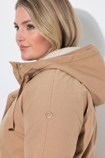 Ulla Popken 852028 Parka Beige - Frakker - Frakker i store størrelser
