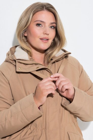 Ulla Popken 852028 Parka Beige - Frakker - Frakker i store størrelser