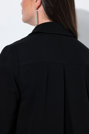 Ulla Popken 852167 Blazer med skjortekrave Sort - Blazere - Blazere i plusstørrelser til kvinder