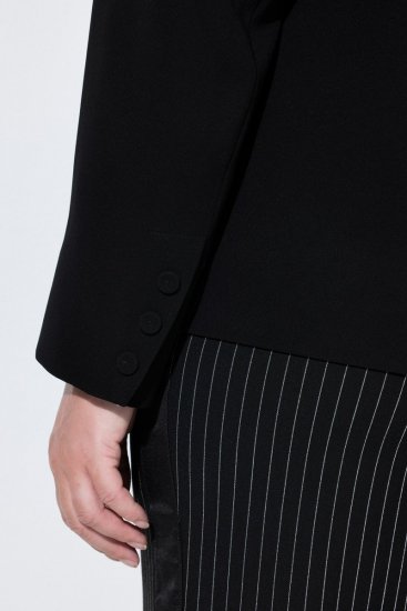 Ulla Popken 852167 Blazer med skjortekrave Sort - Blazere - Blazere i plusstørrelser til kvinder