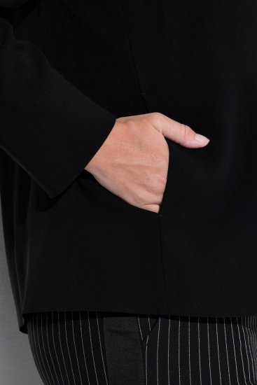 Ulla Popken 852167 Blazer med skjortekrave Sort - Blazere - Blazere i plusstørrelser til kvinder