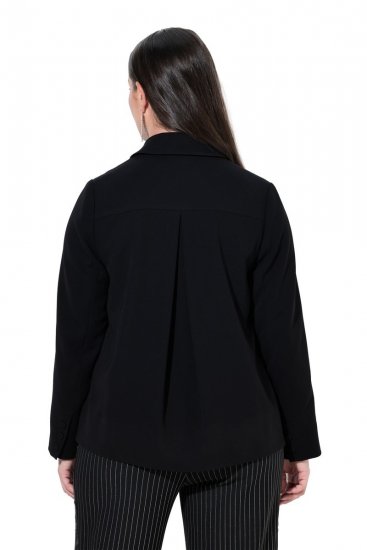 Ulla Popken 852167 Blazer med skjortekrave Sort - Blazere - Blazere i plusstørrelser til kvinder