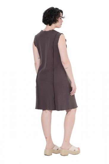 Ulla Popken 852190 Jerseykjole Mahognibrun - Sommerkjoler - Sommerkjoler i store størrelser