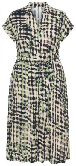 Ulla Popken 852257 Mønstret maxikjole Taupe - Maxikjoler - Maxikjoler i plus size