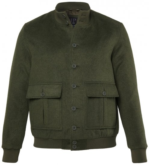 JP1880 852294 Jakke i uldmix med ståkrave Khakigrøn - Jakker - Jakker i store størrelser, 2XL- 12XL
